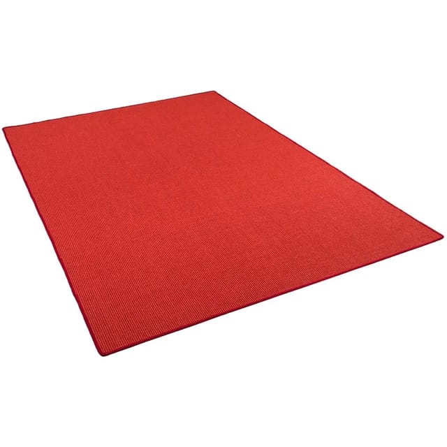 Snapstyle Sisal Natur Teppich Klassisch Rot 100x400 cm
