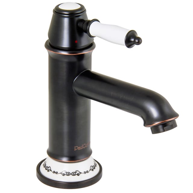 PaulGurkes Schwarze Retro Waschtischarmatur Einhandmischer Bordüre Nostalgie Wasserhahn