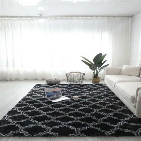 Flauschiger, Zotteliger Teppich, 140 X 200 Cm, Rutschfester, Weicher Schlafzimmerteppich, Zottelige Fußmatte, Groß Für Flur Oder Schlafzimmer