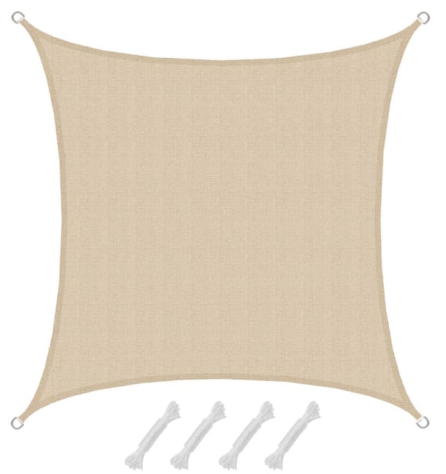 AMANKA HDPE Sonnensegel - 2x2m Quadratisch Beige