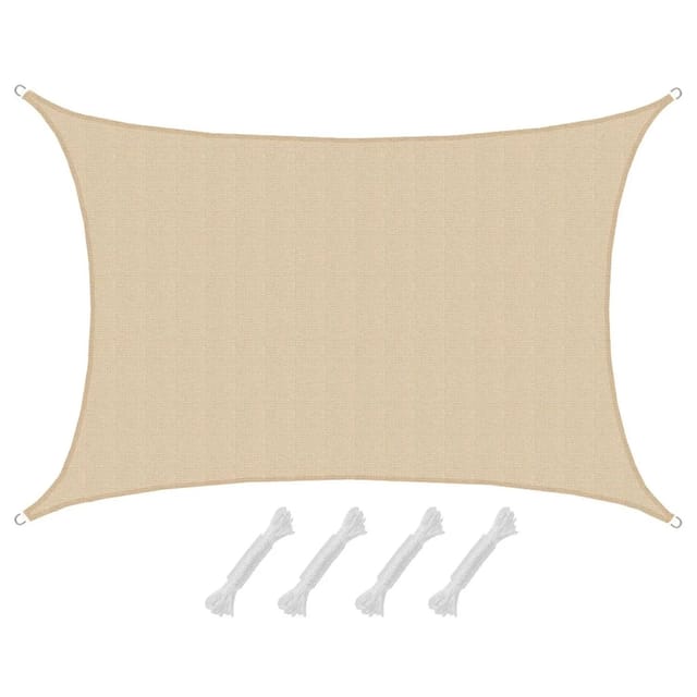 AMANKA HDPE Sonnensegel - 4 x 6m Rechteckig Beige