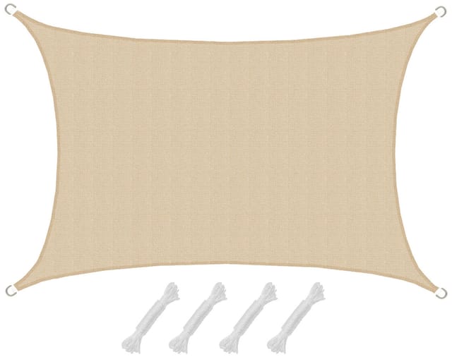 AMANKA HDPE Sonnensegel - 3x5m Rechteckig Beige