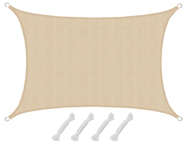 AMANKA HDPE Sonnensegel - 3 x 4m Rechteckig Beige