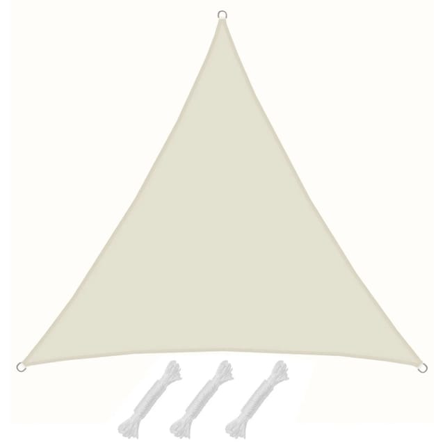 AMANKA Polyester Sonnensegel Wasserabweisend - 4 x 4 x 4 m Dreieck Beige