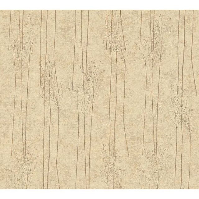 Bricoflor Vintage Tapete Mit Bäumen Hygge Vliestapete Beige Braun Vlies Mustertapete Für Wohnzimmer Und Schlafzimmer