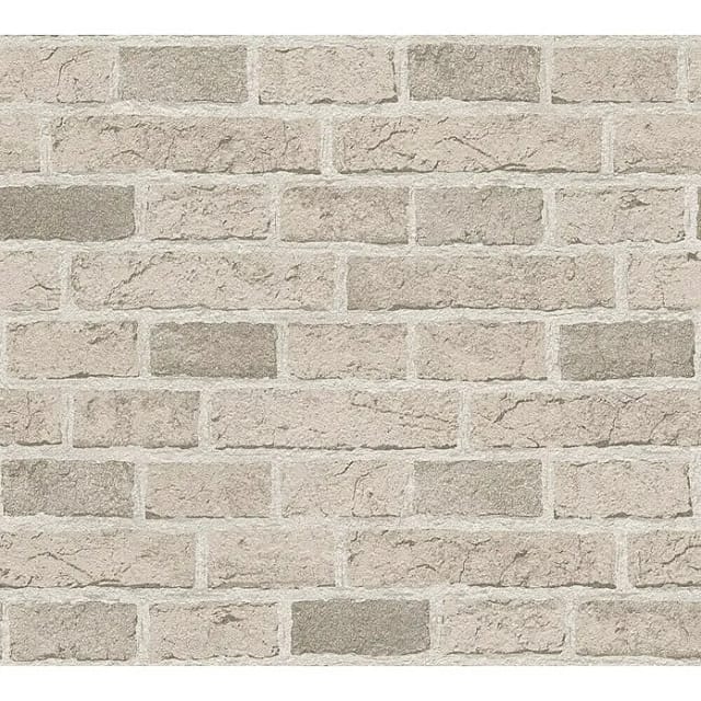 Bricoflor Mauertapete in Hellgrau und Beige Moderne Steinoptik Tapete aus Papier Graue Ziegelstein Tapete für Schlafzimmer und Wohnzimmer
