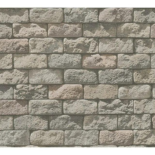 Bricoflor Mauertapete in Braun Grau ausgefallene Tapete in Steinoptik mit Sonnenlicht Steinwand Tapete aus Papier für Wohnzimmer