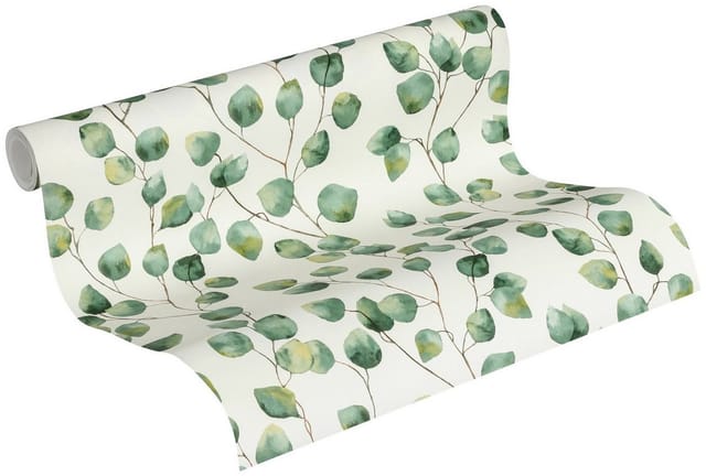 A.S. Création Tapete Blumen Grün und Weiß 53 cm x 10,05 m AS-370441