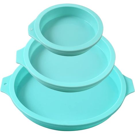 Runde Silikon-kuchenform, 3er-pack Silikonscheiben Als Kuchenformen, Untersetzer Aus Kunstharz, Handgemachte Seife – 4" + 6" + 8" Grün