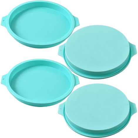Runde Silikon-kuchenform, 4er-pack Silikonscheiben Als Kuchenformen, Untersetzer Aus Kunstharz, Handgemachte Seife – 20 Cm (8 Zoll) Grün