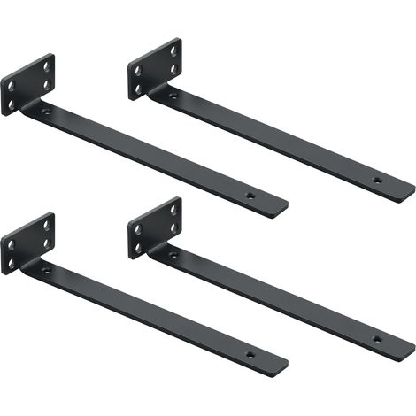 4-teiliges Set Schwebender Wandregalhalterungen, Vielseitig Einsetzbar, Robust Und Praktisch, 25 X 4 X 6,5 Cm, Schwarz