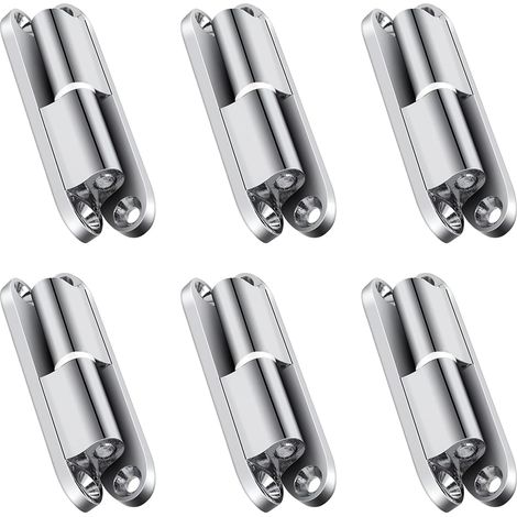6-teiliges Türscharnier-set, Abnehmbare Türscharniere, Geräuscharme Türscharniere, Robuste Chrom-türscharniere Mit 6 Weißen Unterlegscheiben Für Türen, Fenster Und Schränke