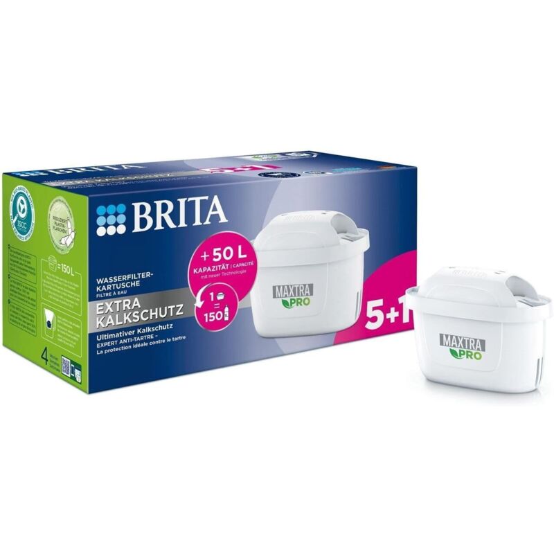 6er-pack Filterkartuschen Kompatibel Mit Brita Maxtra Pro All-in-1 - Ersatzwasserfilter Für Filterkanne - Hochleistungstechnologie 150l - Brita Ersatzfilter (weiß)