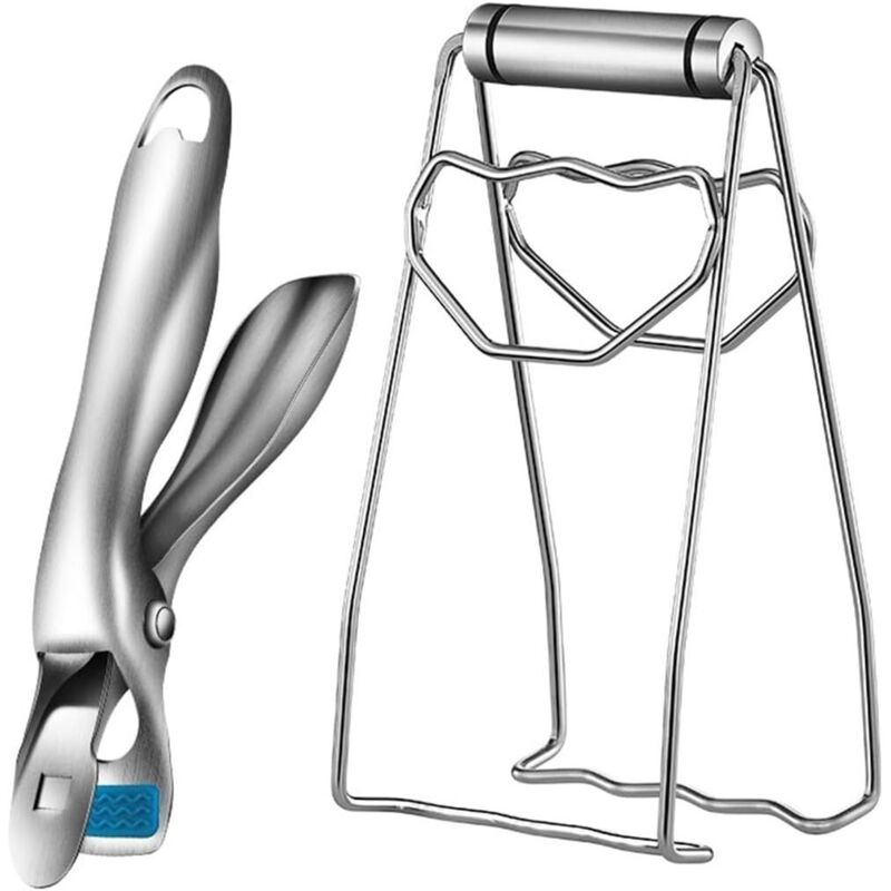 Set Mit 2 Küchenzangen Aus Edelstahl 304 – Tellerhalter Und Topfheber Mit Verbrühungsschutz – Zubehör Für Mikrowelle, Backofen Und Dampfgarer – Teller- Und Schüsselgreifer Mit Klemmen