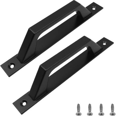 2 Stück Schiebetürgriffe Im Scheunentor-stil, Schwarze Schiebetürgriffe Mit Schrauben Für Scheunentüren, Kleiderschränke, Schränke, Tore, 200 Mm