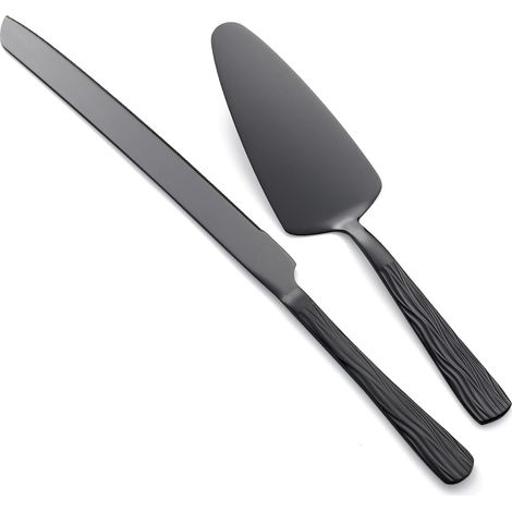 Tortenbesteck-set Aus Edelstahl, Bestehend Aus Einem 33 Cm Langen Tortenmesser Und Einem 23,6 Cm Langen Tortenheber. Geeignet Für Hochzeiten Und Geburtstage.