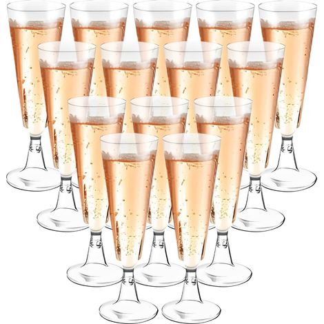 Transparente Champagnerflöten, 30 Stück Elegante, Wiederverwendbare Champagnergläser Aus Kunststoff, 160 Ml Glasbecher Für Bier, Wein Und Cocktails – Ideal Als Geschenk Zum Geburtstag, Zur Babyparty,