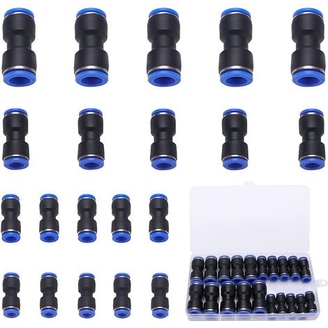 20 Stück Gerade Pneumatische Schnellkupplungen, Schlauchverschraubungen, Kunststoff-druckluftschlauchverschraubungen Für 6 Mm/8 Mm/10 Mm/12 Mm Schläuche