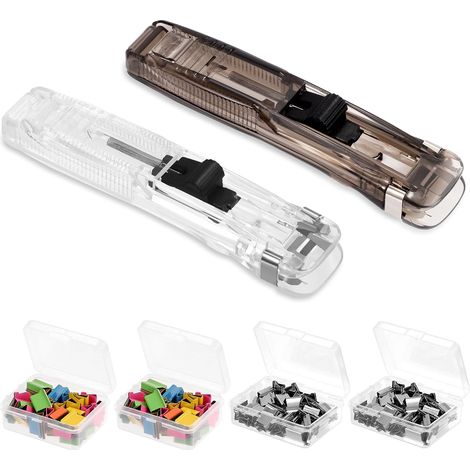 Heftgerät Mit 2-teiligem Clipspender Und 200 Wiederverwendbaren Edelstahlclips Zum Befestigen Loser Blätter