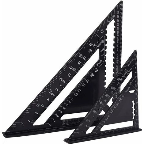 Multifunktionaler Zimmermannswinkel 18 Cm Und 30 Cm, Dreieckslineal Aus Aluminium, Winkelmesser, Markierungslehre, Winkelmesser 45° Und 90° / Schreinerwerkzeug