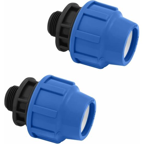 25 Mm X 3/4" Außengewinde-rohrverbinder Aus Mdpe/pp – Adapter Für 25-mm-pe-wasserrohre Mit Kompressionsverschraubung – Pn16-rohrverschraubung, Kompatibel Mit Pe80- Und Pe100-rohren – 2 Stück