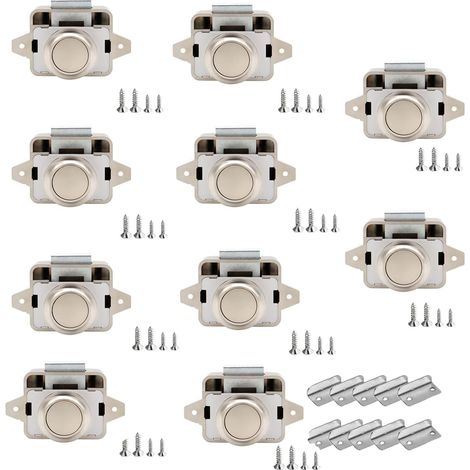 10 Stück Druckknopfschlösser, 14-16 Mm Möbelschloss, Für Wohnmobile, Yachten, Boote, Reisemobile, Campingschränke, Wohnwagen (perlnickel)