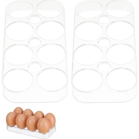 2-teiliger Eierbehälter Für Den Kühlschrank, Aufbewahrungsbox Für 8 Eier, Kompakter Und Tragbarer Küchenorganizer