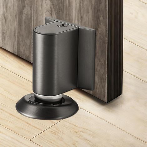 Magnetischer Türstopper Aus Metall, Türstopper Mit Kleber Und Schrauben, Höhenverstellbarer Türkeil, Geräuschloser Türstopper Für Alle Hartböden (grau)