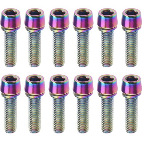 12 Stück M5x17 Mm Fahrradvorbauschrauben Aus Titanlegierung Mit Unterlegscheiben Zur Befestigung Von Fahrradvorbau, Umwerfer, Schaltwerk Und Klemmring.