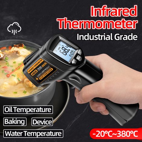 Berührungsloses Infrarot-thermometer -20 °c Bis 380 °c, Hintergrundbeleuchtetes Farbdisplay, Lcd-infrarot-thermometer, Hochpräzises Industriethermometer, Tragbares Küchenthermometer, Ir-laser-temperat