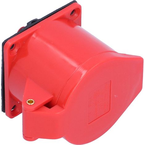 Dreiphasige, 5-polige, Wetterfeste Industriesteckdose, Unterputzmontage, 32 A, 220–380 V/240–415 V