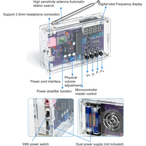 Funkbausatz, Frequenzmodulationsplatine, Mikrocontroller, Diy, Elektronikproduktion, Lötübungen, Bauteile
