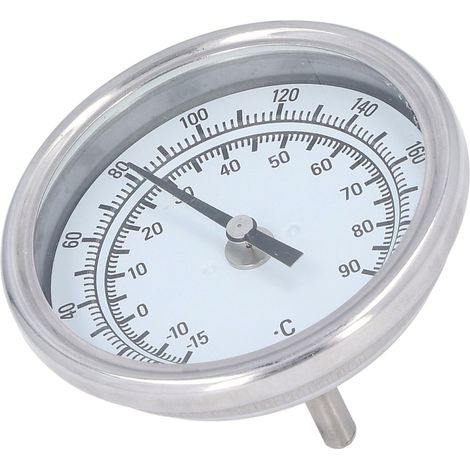 Bimetall-thermometer G1/2 Aus Edelstahl 304, -15 °c Bis 90 °c, 83 Mm Durchmesser, Hochpräzise Grillfunktion
