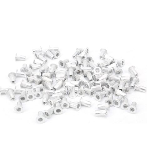 100 Stück Flachkopf-aluminium-nietmuttern, Vertikale Hardware-zubehörteile Wj-30045m3