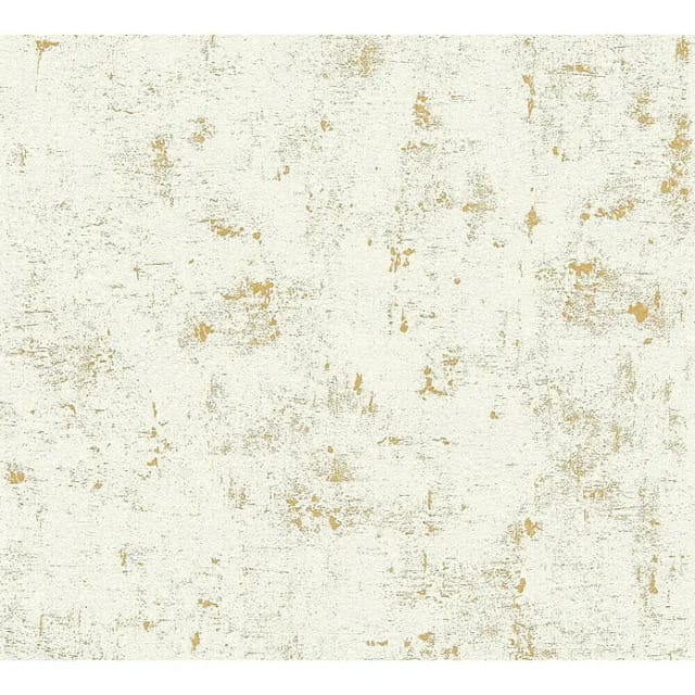 Bricoflor Vintage Tapete in Weiß und Gold Putzoptik Tapete im Shabby Chic Abwaschbare Vinyl Vliestapete für Badezimmer und Flur