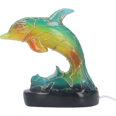 Retro-led-tischleuchte In Tierform, Usb-anschluss, Dekorativer Delfin Aus Kunstharz, Nachtlicht Für Schlaf- Und Wohnzimmer