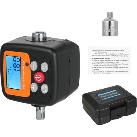 Engc-30 Digitalanzeige-zähler Mit 1/2"- Auf 1/4"-adaptern, Hohe Präzision, 4 Hintergrundbeleuchtete Einheiten, Ideal Für Heimwerkerarbeiten Und Reparaturen An Fahrrädern Und Autos