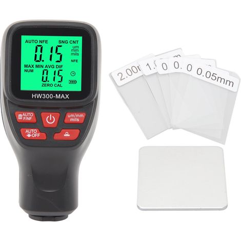 Schichtdickenmessgerät, Hochpräzises Digitales Messgerät Für Metallic-lackierungen, 0–2000 Μm, Schwarz