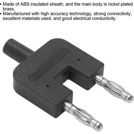 5-teiliges Set Doppelbananenstecker, Zweireihig, 1 Buchse Auf 2 Stecker, Starke Verbindung, Gute Leitfähigkeit, Stecker Schwarz