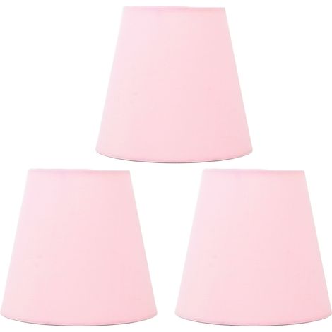 Stofflampenschirm, 3-teilig, Innovative E14-fassung, Moderner Staubschutz Für Schlafzimmer Und Nachttisch, Hellrosa