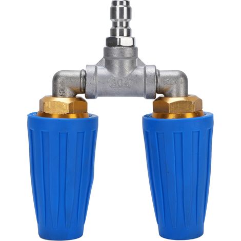 Hochdruckreiniger Mit Doppelturbinendüse, 1/4 Zoll Edelstahl, 4000 Psi, Rotierender Turbo Für Die Reinigung Von Gartenautos, Blau