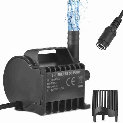 12v Tauchwasserpumpe, Kleiner Elektrischer Springbrunnen 360 L/h Mit Einer Maximalen Förderhöhe Von 9,2 Fuß, 6,5 Fuß Langes Gleichstromkabel Und Saugnapfbasis, Mini-tragbar Für Aquarien, Teiche, Fisch