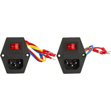 Zweiteiliger Netzstecker (männlich) Mit 10a/6a 250v Ac-sicherung, Iec320 C14-wippschalter, 3d-drucker-eingangsmodul