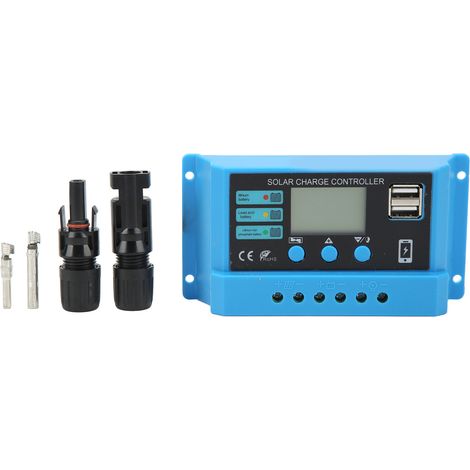12v/24v Solarmodul-laderegler, Lcd-display, Photovoltaik-ladefunktion Mit 20a Blauen Anschlüssen