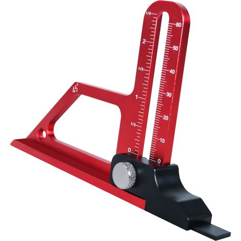 Höhenanschlag Für Tischkreissägen Aus Aluminiumlegierung, 0 Bis 60 Mm, 45°, Multifunktionswerkzeug Für Die Holzbearbeitung, Tiefenmesseinstellung