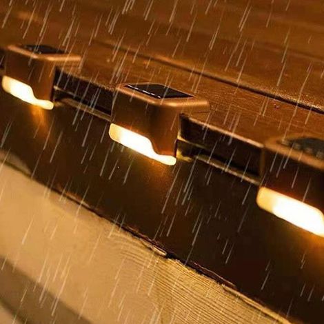 Set Mit 4 Wasserdichten Led-solar-außenleuchten Zur Dekoration Von Garten, Mauer, Zaun Und Treppengeländer Energiesparend, Langlebig, Ideal Für Haus, Garten Und Einfahrt.