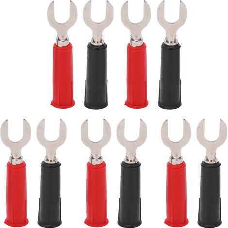 10 Stück J.20019 6-mm-u-stecker, Hochdruckbeständig, Mit Bananensteckeradapter Und 4-mm-stecker