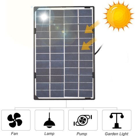 6w 12v Solarpanel Für Außenkameras, Zelle Mit 3 M Dc-ausgang, Wasserdichte Straßenbeleuchtung, Gartenbeleuchtung, Haushaltsventilatorpumpe