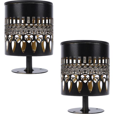 Set Aus 2 Solarbetriebenen Gartenleuchten Mit Batteriebetriebener Terrasse, Mandala-design, 12 Stunden Akkulaufzeit, Dekorativ Für Garten, Terrasse Und Hof, Warmweißes Licht