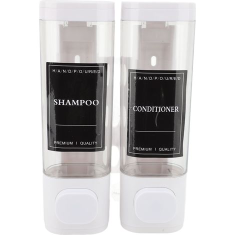 Duschseifenspender, Shampoo- Und Conditionerspender, Wandmontierter Handseifenspender, 2 X 300 Ml Pumpen, Für Hotels Und Küchen (weiß)